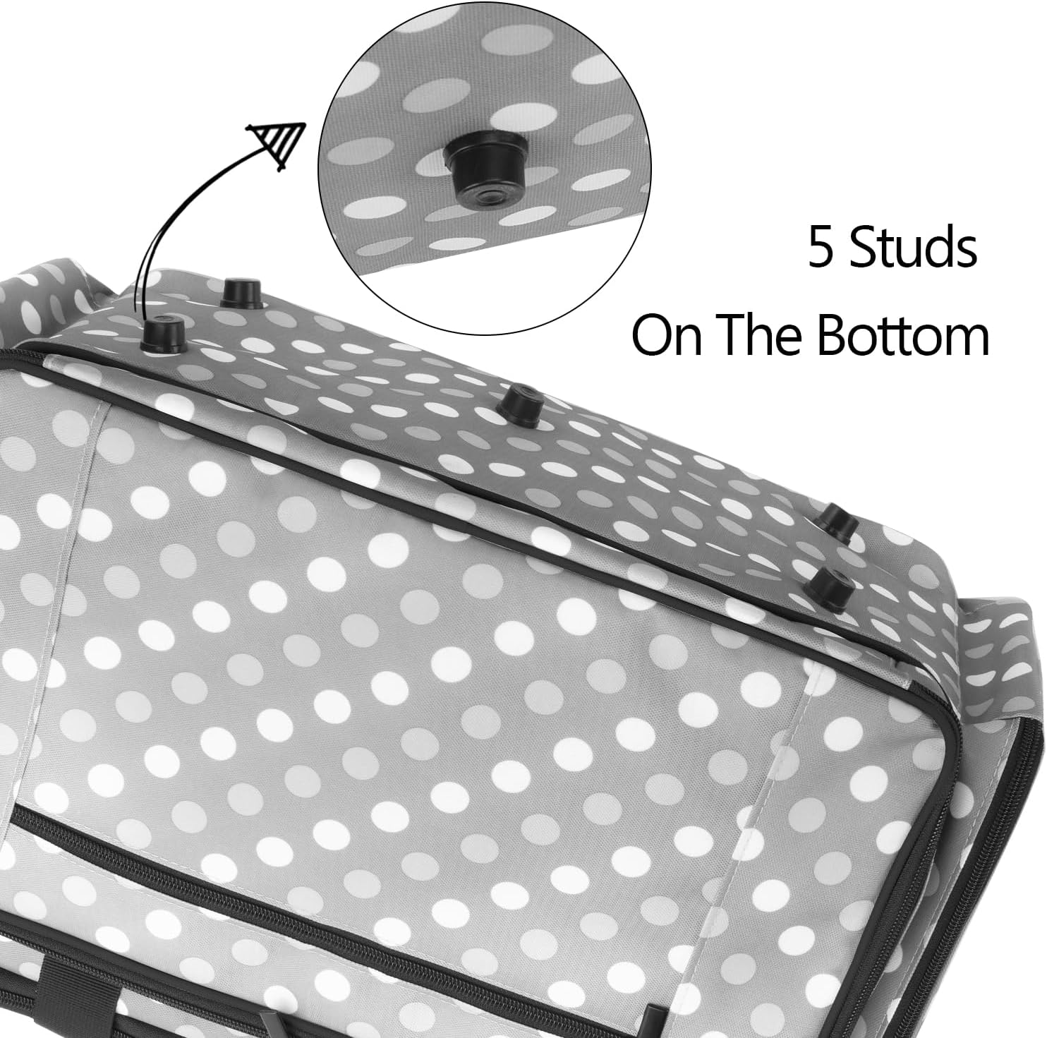 LUXJA Sewing Machine Case with Removable Padding Pad, Travel Case for Sewing Machine and Accessories (Fit for Most Standard Sewing Machines), Gray Dots (Bag Only)