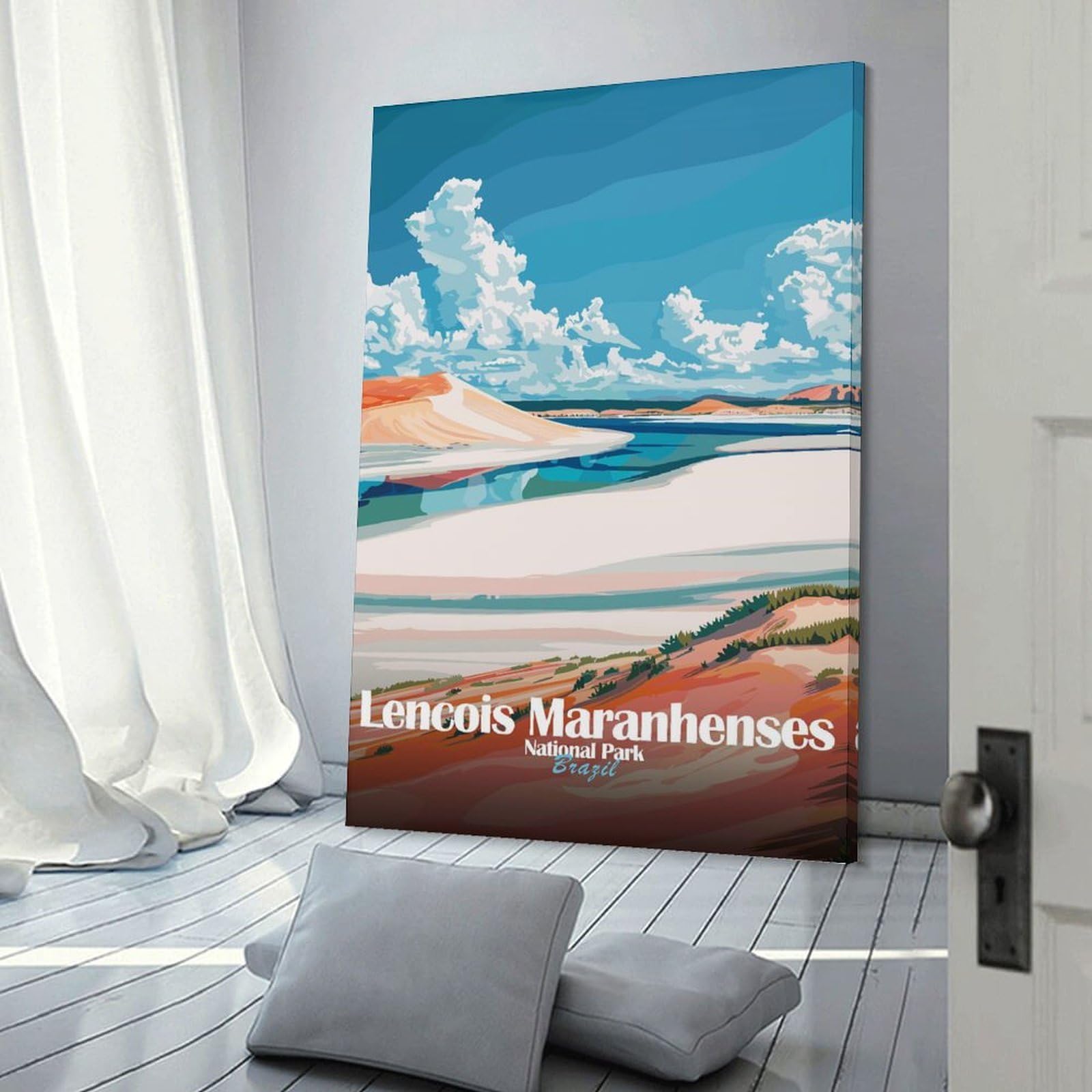 Junmoney Lencois Maranhenses National Park Brazil Hanging Wall Art 08x12inch(20x30cm), for New Homes, Bedrooms Or Workspaces, Thoughtful Wall Decor for Art Lovers
