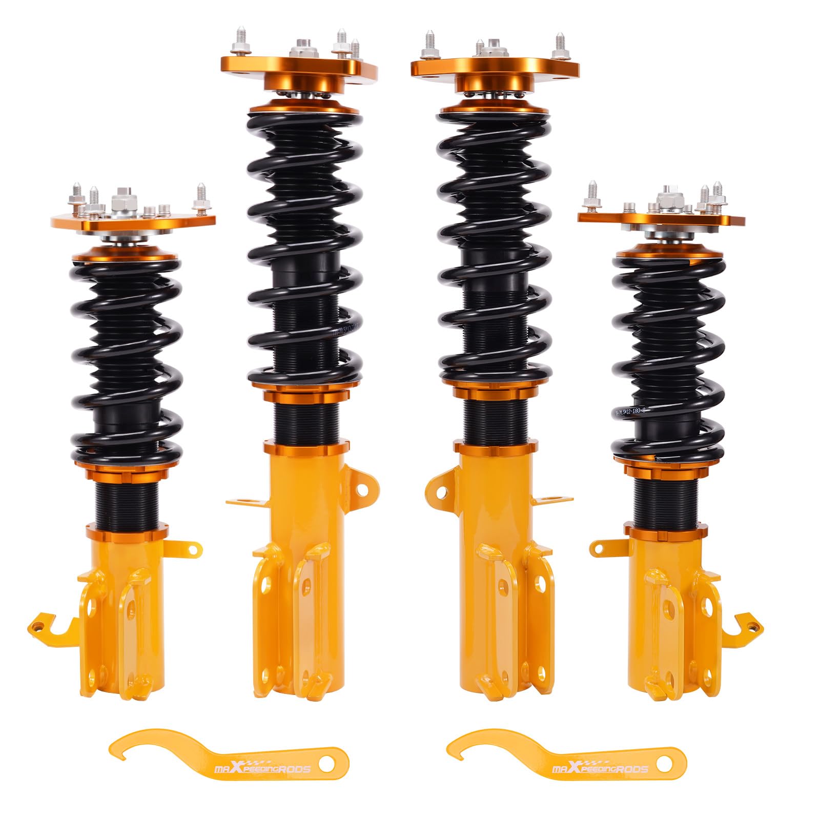 maXpeedingrods Coilovers for Toyota Corolla 1987-2002, Coil Spring Shock Absorber, Height Adjustable Coilovers Suspension Kit, for Toyota Corolla E90 E100 E110 AE92 AE101 AE111 Lowering Kit Gold