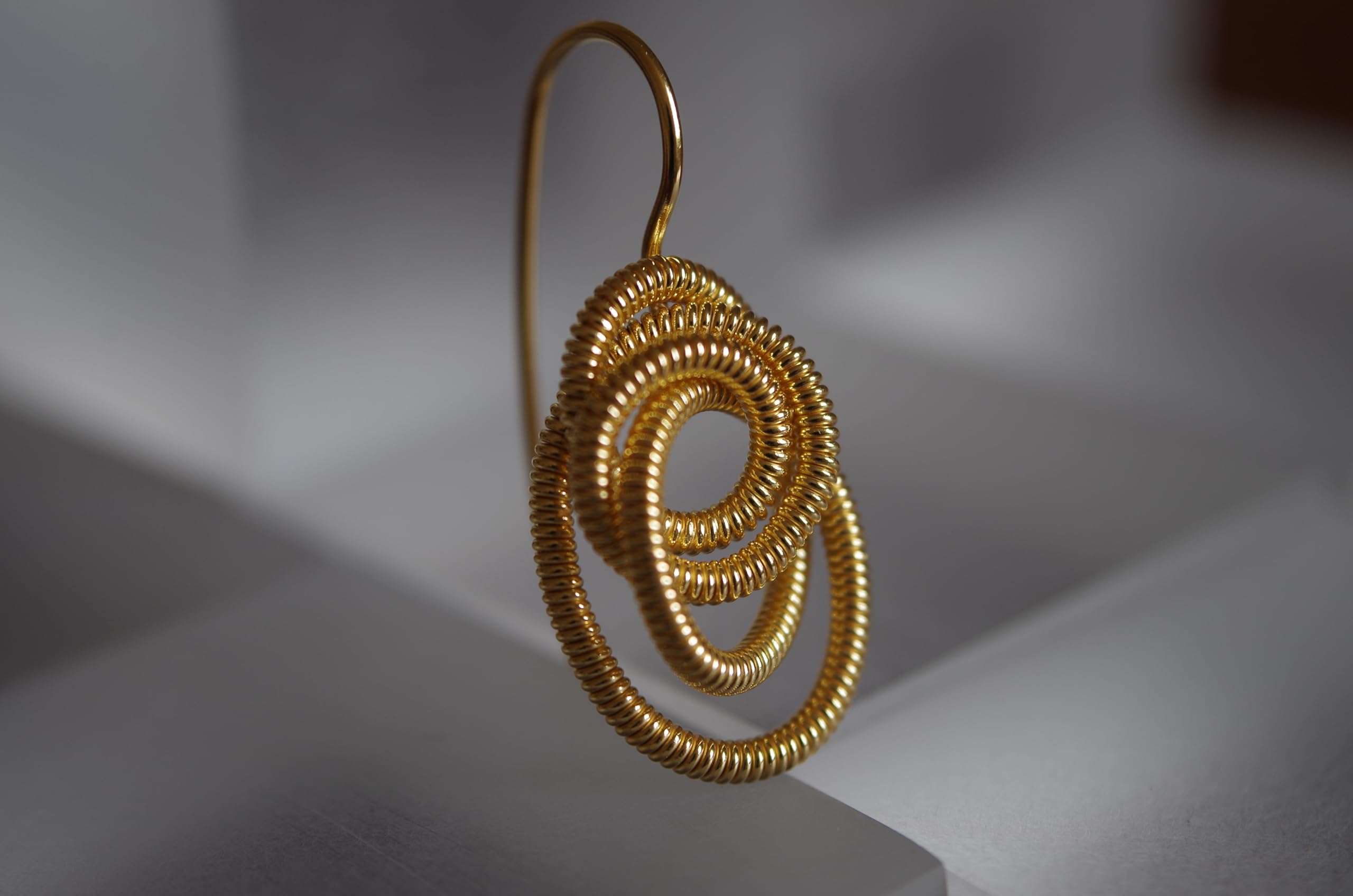 Orecchini a spirale in argento 925, orecchini pendenti fatti a mano