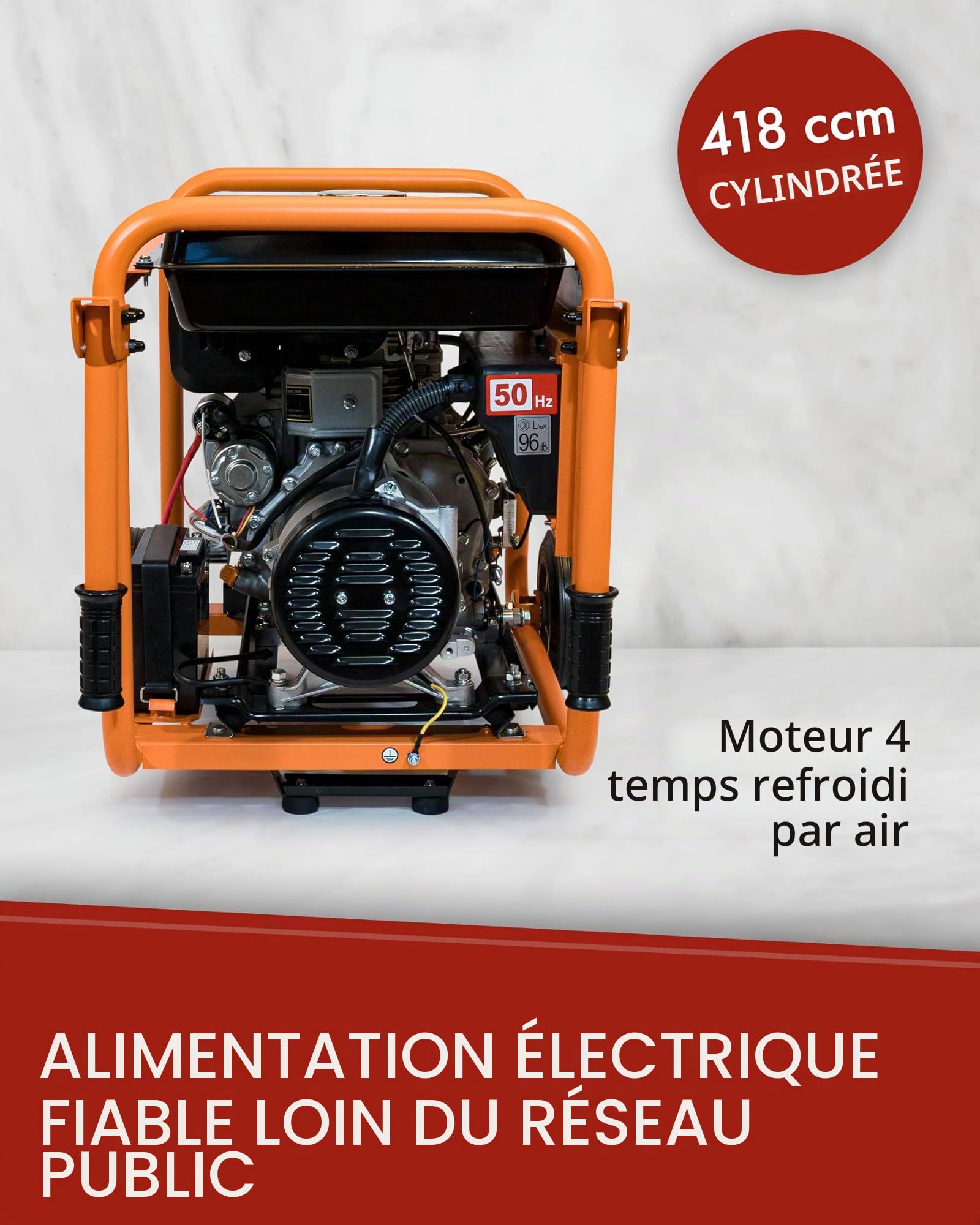 Groupe électrogène KW5500 1 phase 5000 Watt - Générateur d’urgence.