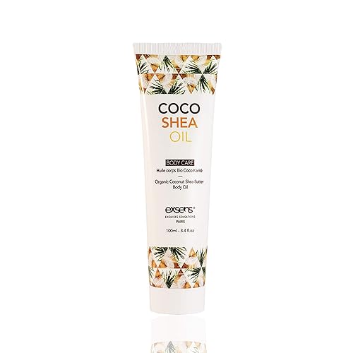 Miniatura 1 de EXSENS Aceite corporal de karité de cacao e hidratante íntimo, orgánico, sin parabenos ni OMG, certificado vegano, para todo tipo de piel y cabello,