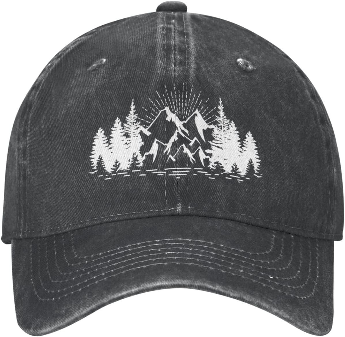 Women's Mountain Trees Hat Washed Vintage Adjustable Baseball Cap for Dad Mom - Image 2