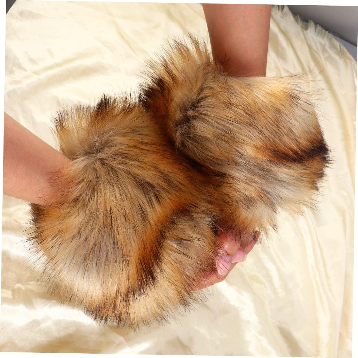 COLLBATH Cuff Band Sleeve Warmers Cuff Warmers High Imitation Fur Apparel Wrist Arm Warmer Wrist Ring Knitting