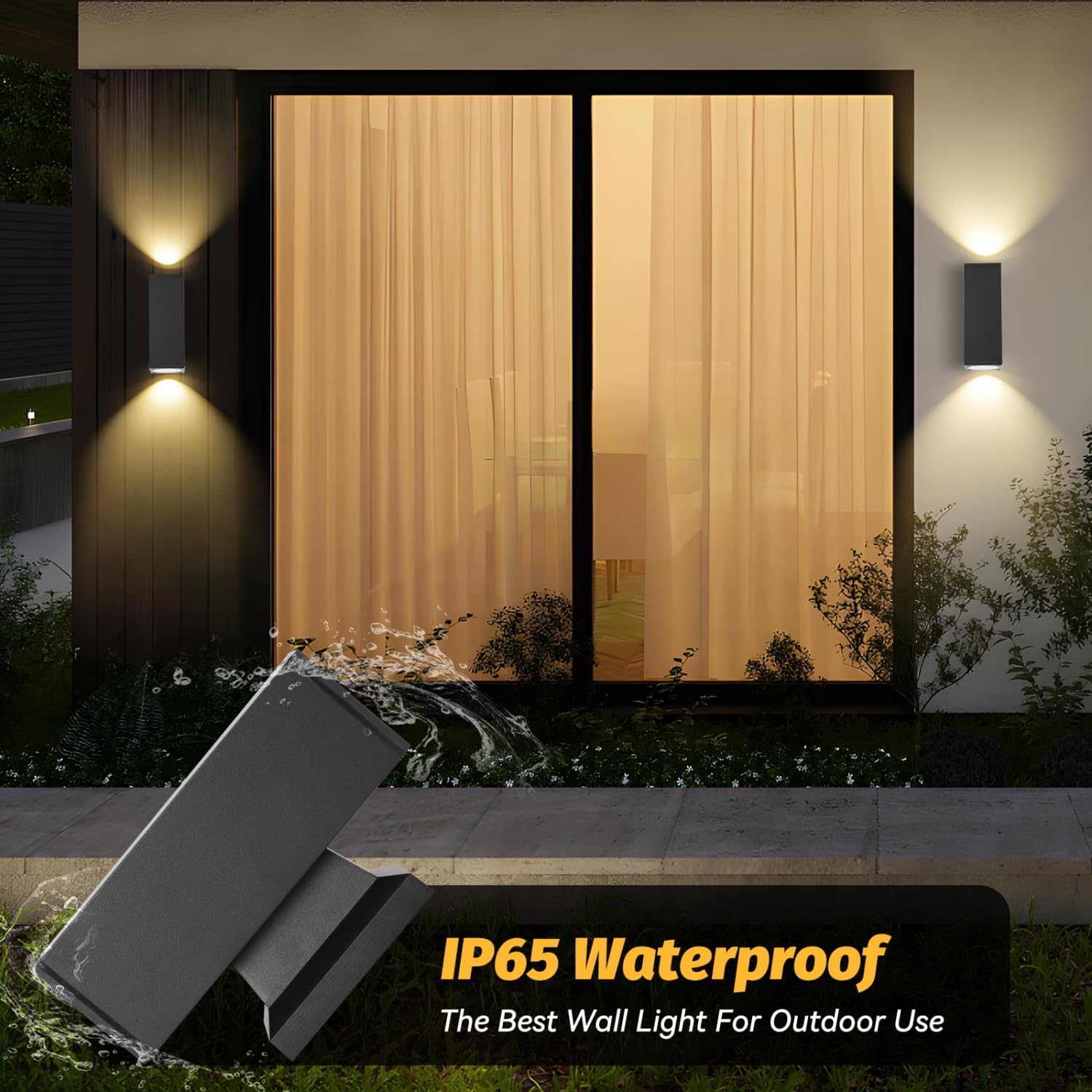 Aigostar Applique LED da Parete Esterno, Lampada da Parete Rettangolo Alluminio GU10, Impermeabile IP65 Luce Esterno per Patii, Giardini, Corridoi, Balconi, Vialetti, Lampadina non inclusa(12 pacchi