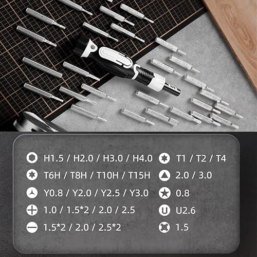 Miniatura 3 de Juego de destornilladores de precisión, 32 piezas pequeñas de destornillador magnético, kit de reparación electrónica con pinzas, adecuado para