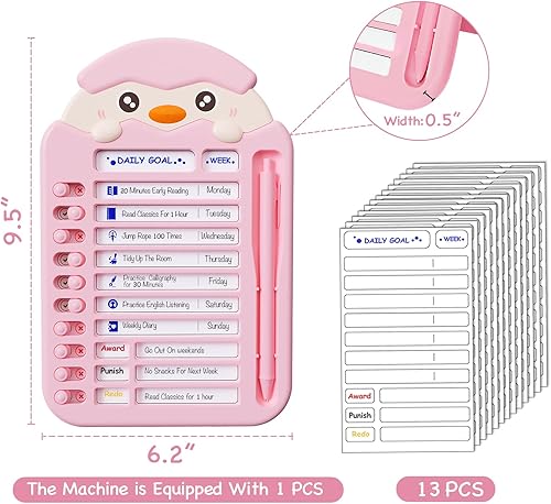 Miniatura 10 de LEOQINA Tabla de tareas para niños, varios niños, lista de tareas pendientes, tablero de mensajes de planificación desmontable, 13 cartulinas,