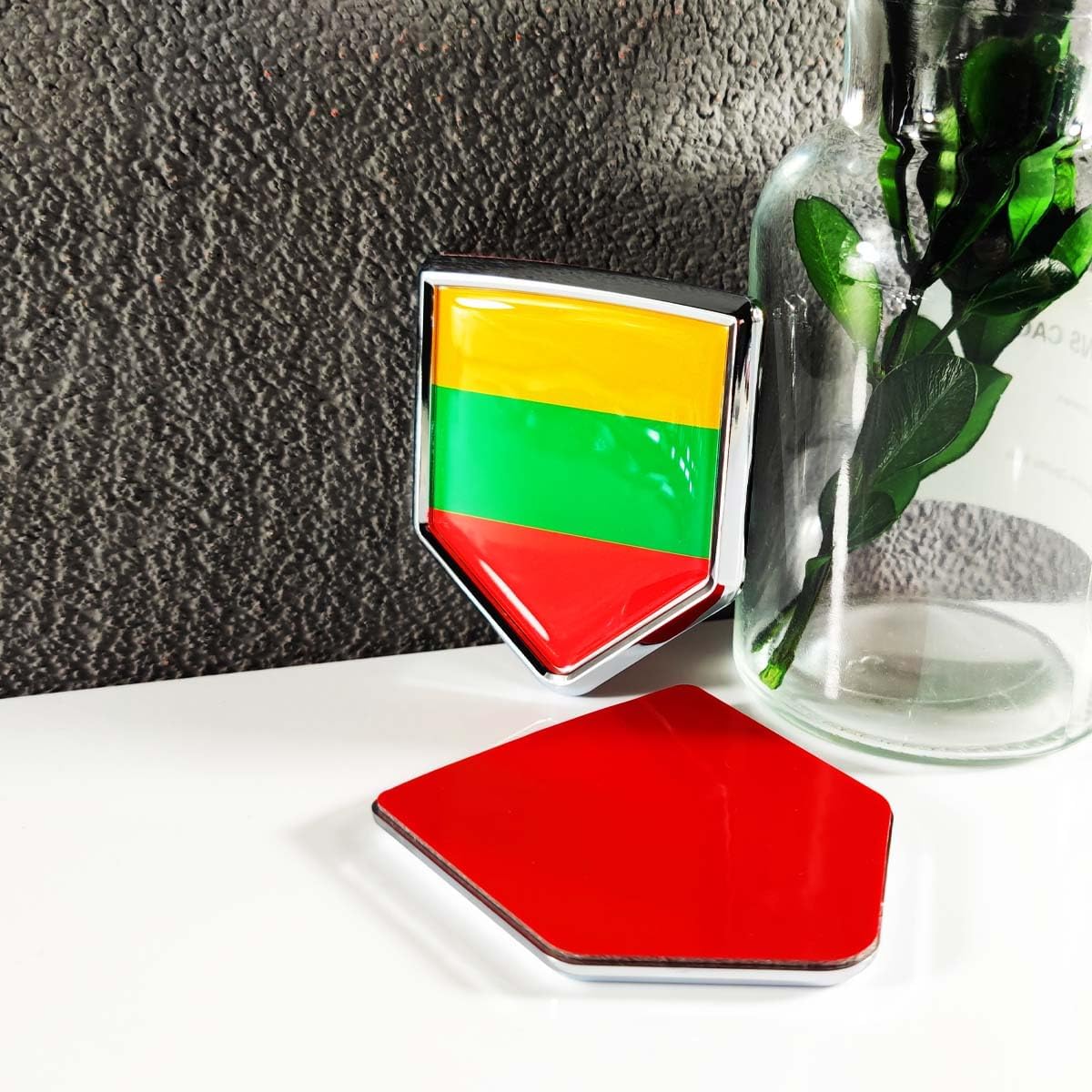 Newperlite Lithuania Flag Decal Sticker Car Emblem Lithuanian Flag Car Decoration Accessories Chrome Shield for Truck Vehicles Cars, 2 Pack - Image 3