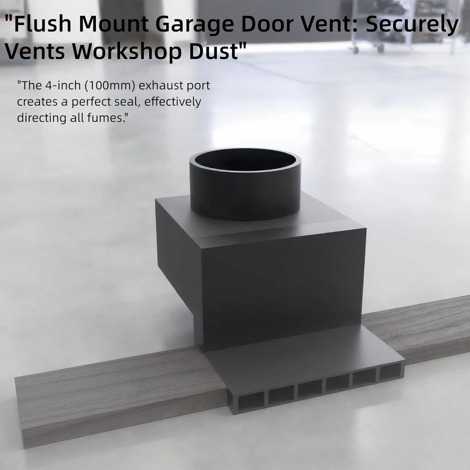 4 Inch Garage Door Vent Adapter for Laser Engraver Exhaust, Flush Mount Pass Through Port, Dryer Duct Connector Kit for Workshop Fume Extraction and Ventilation