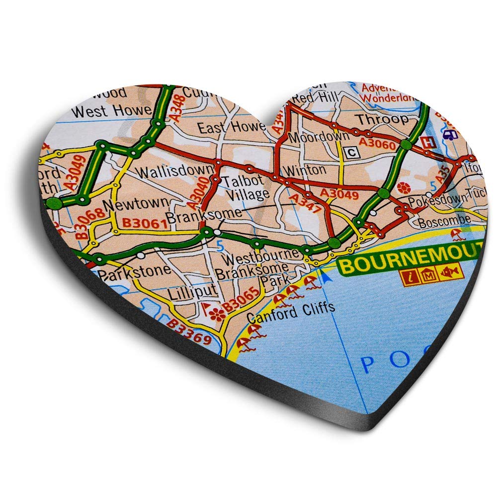 1 x Heart MDF Magnets - Bournemouth Coast England Travel 44431