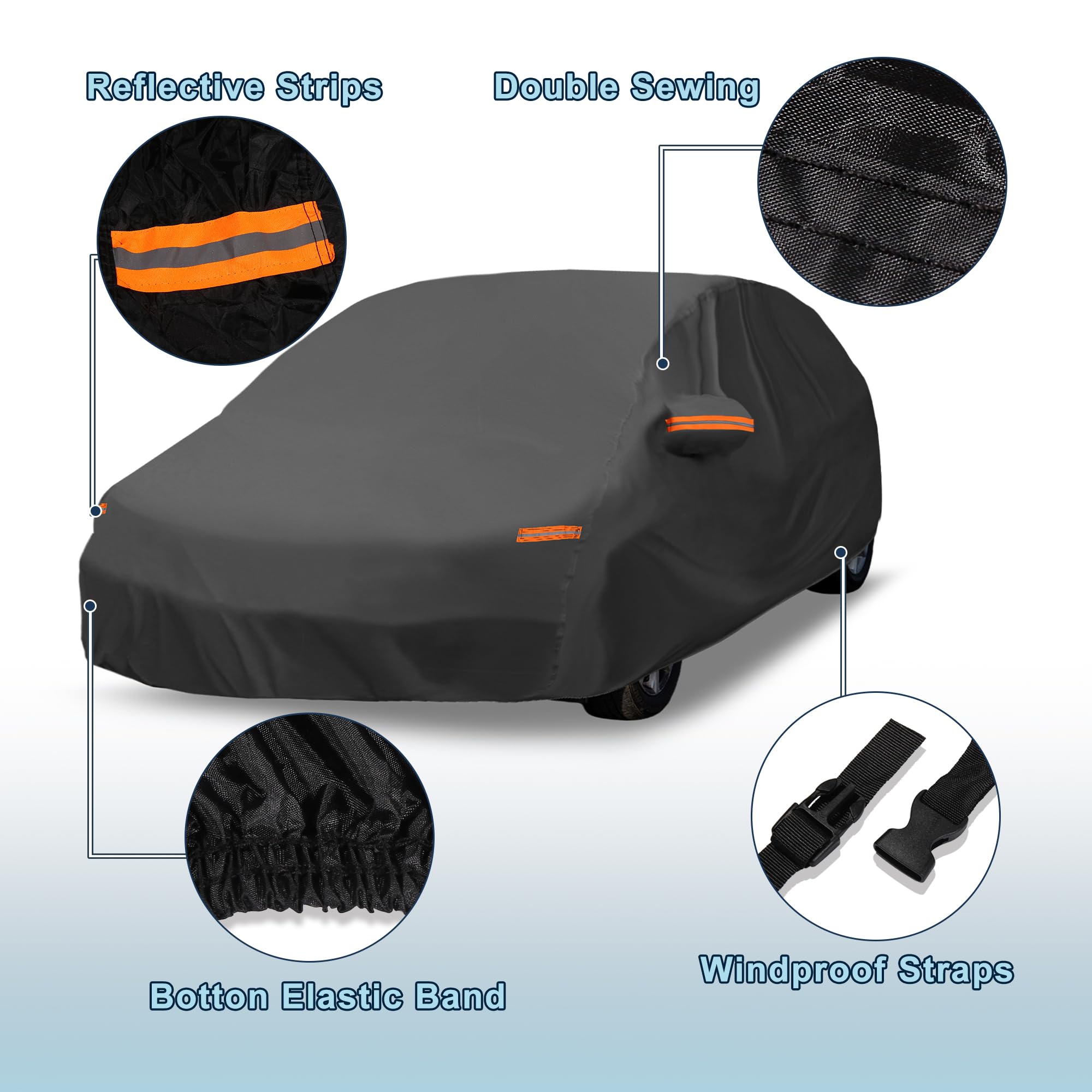 ATOCOVER Car Cover Waterproof Custom Fit for Ford Fiesta Notchback 2008-2022 All Weather for Automobiles Outdoor Snow Sun — view 2