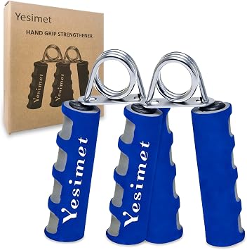Hand Grip Strengthener Set, 2 Pack Hand Gripper, Finger Trainer, Forearm exerciser - Soft Foam Hand Exerciser for Quickly Increasing Wrist Forearm and Finger Strength Blue