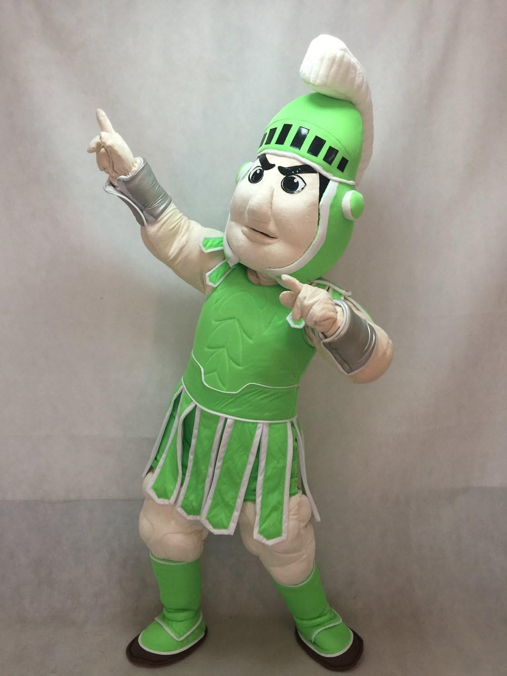 Spartan Trojan Knight Sparty Mascot Costume Custom Color Light Green and White