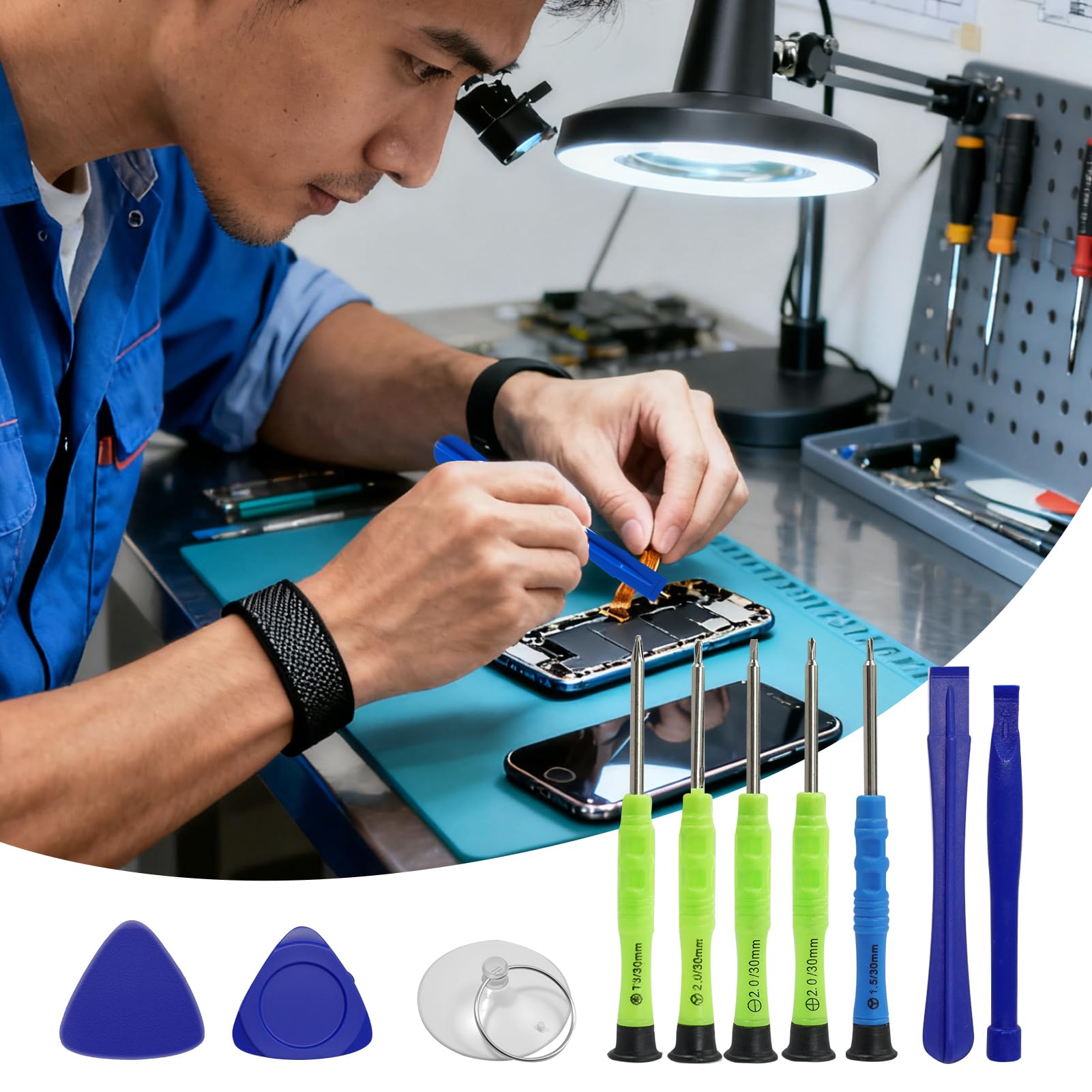 10-teiliges Öffnungswerkzeug-Reparatur-Set mit Schraubendreher, Kunststoff-Spudger für Laptop, Computer, Tablets, iPad, Elektronik, iPod Touch