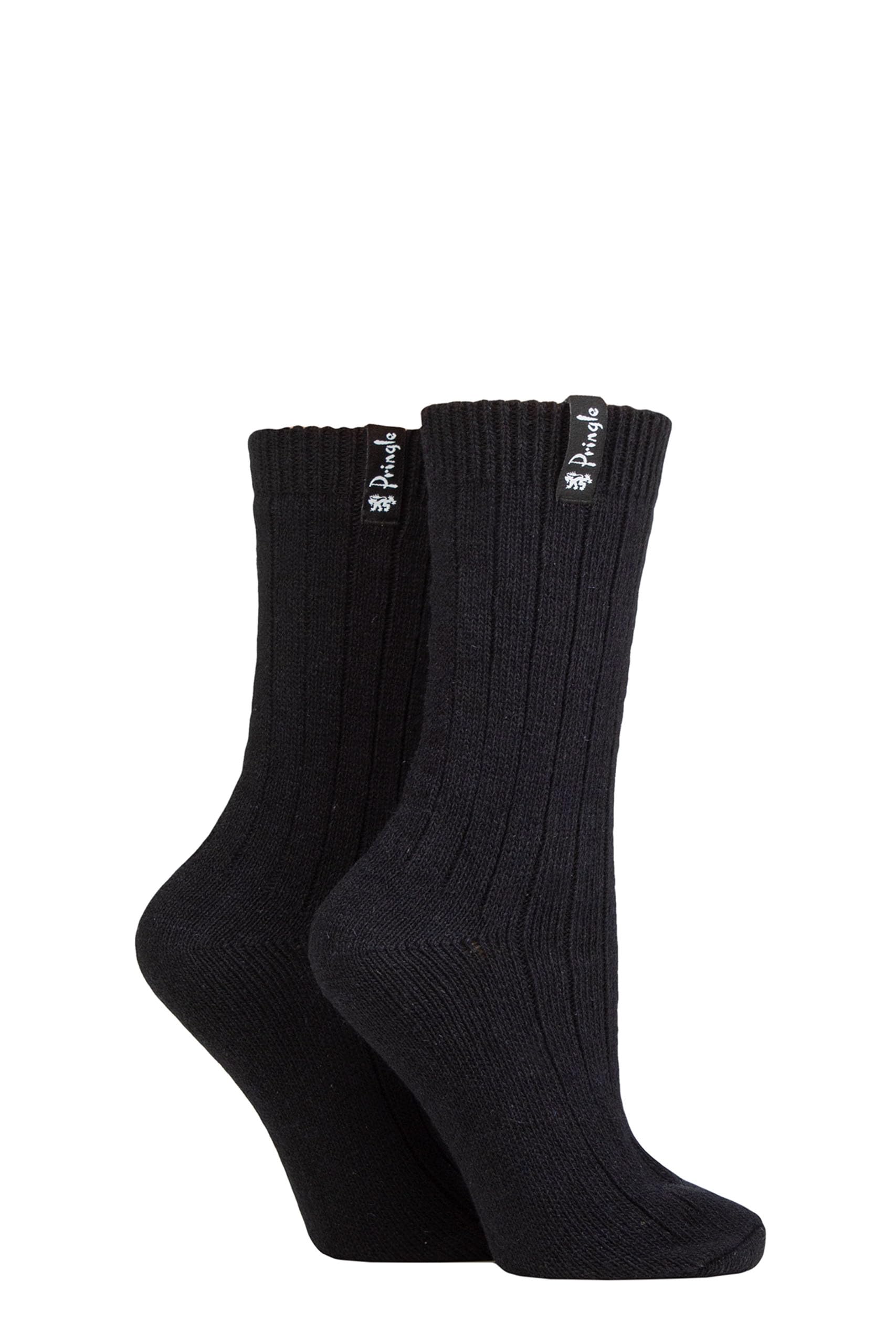 Pringle Ladies Plain Classic Ribbed Boot Socks in a Multipack of 2 For the Outdoors and Walking in Size 4-8 (as8, numeric, numeric_4, numeric_8, regular, regular, Navy)