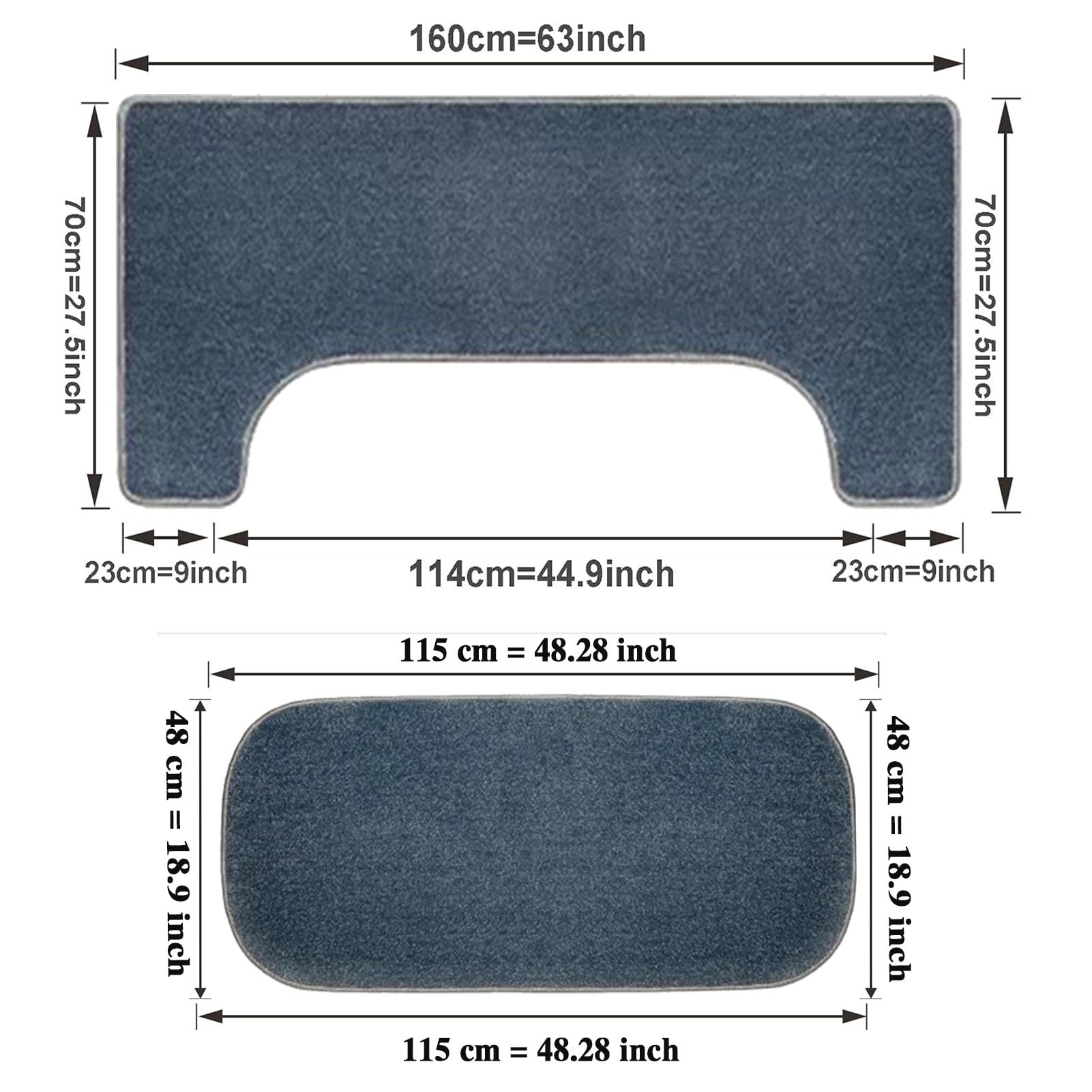 Tappeto per pianoforte insonorizzato, protezione antiscivolo per pianoforti verticali, dimensioni 160 x 70 cm e 115 x 48 cm, ideale per la riduzione del rumore e la protezione del pavimento