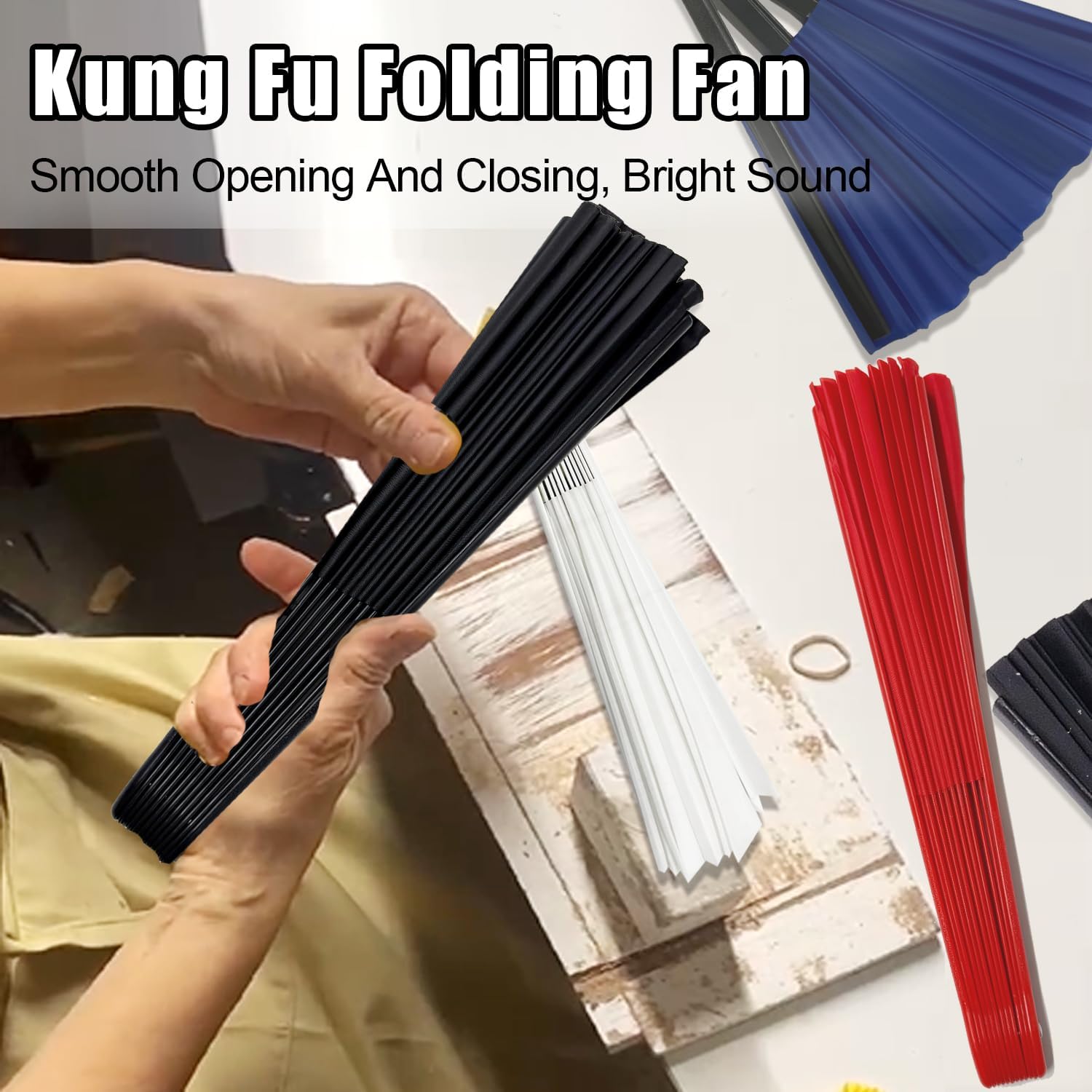 Boots on The Ground Fan,13inch Large Rave Fan PoppingFan Clacking Fans for Line Dancing,Line Dance Popping Fans,HandFans for Women Foldable,Portable for Outdoor,Wedding,Party,Decoration(White)