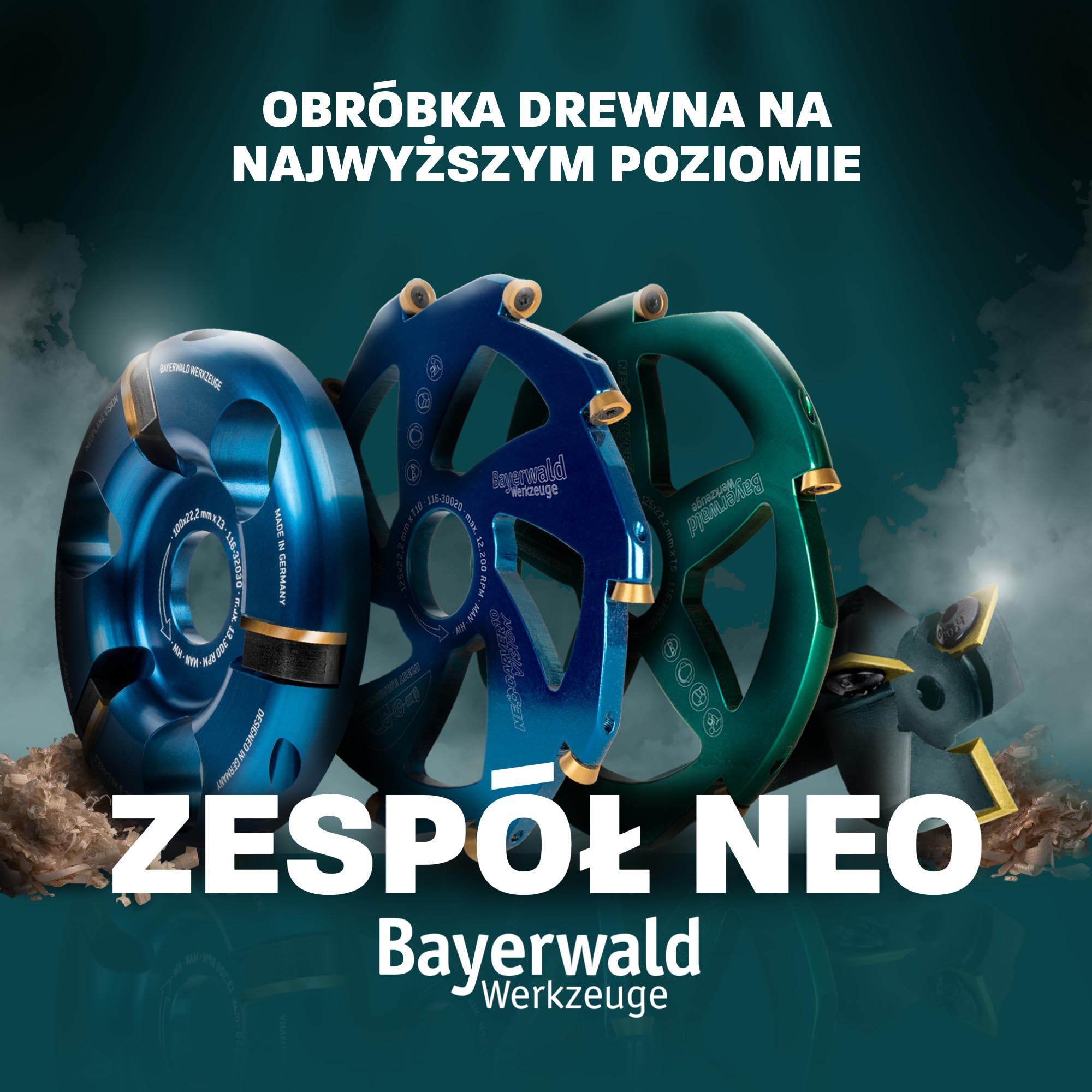 Bayerwald NeoTwister frez czołowy do frezarki górnowrzecionowej do drewna – cięcie Ø 60 mm/trzpień Ø 12 mm – frezowanie płaskie/rowkownice/frezy krawędziowe – wymienne noże – profesjonalne narzędzie,