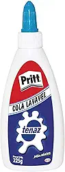 Pritt Cola Branca Tenaz, ideal para uso em casa, escola ou escritório, Cola branca com secagem transparente, Cola escolar atóxica adequada para crianças, Embalagem 1x225g