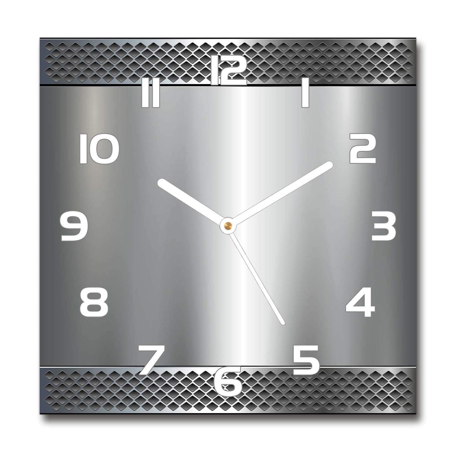 Horloge en verre 30x30cm silencieuse sur pied pour salon design