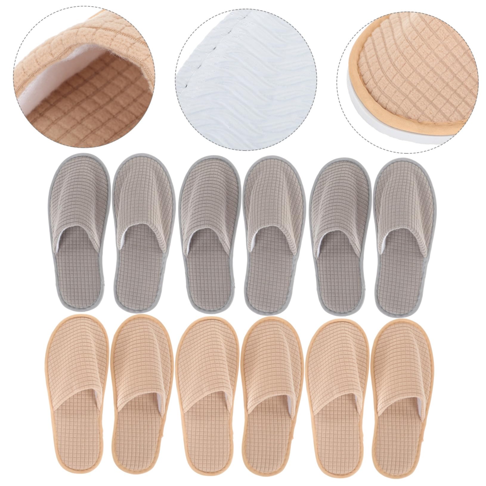 VICASKY Pantofole Spa in Pile Lavabili per Ospiti 6 Paia Comode e Multiuso per Saloni e Viaggi Perfette come Pantofole da Casa da Bagno