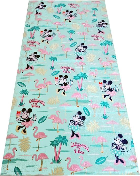 Amazon Co Jp Li バイブス ミニーちゃん ビーチタオル ディズニー キャラクター 綿 ピンクフラミンゴ ホーム キッチン