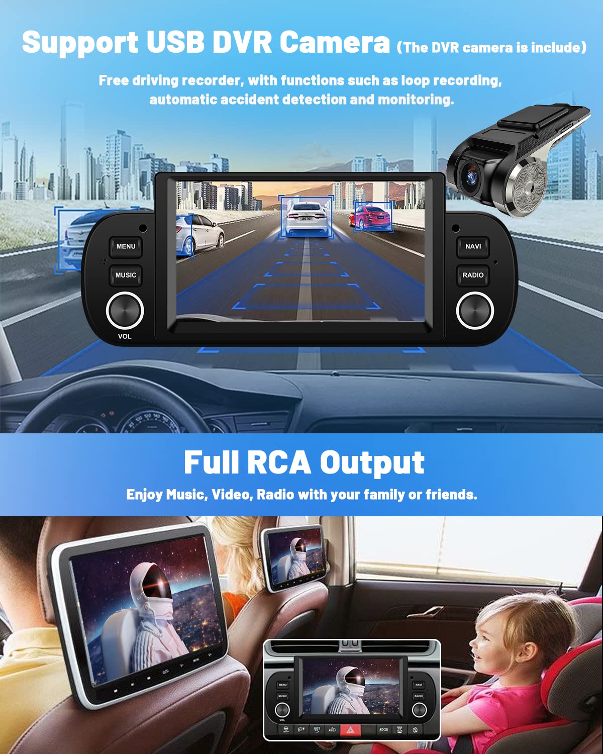 Hikity Android 15 Radio Coche para Fiat Panda 2013-2020 con Carplay Inalámbrico 6,2" Pantalla Táctil Autoradio Bluetooth con GPS Android Auto WiFi FM RDS SWC Mic Cámara Visión Trasera + Dash CAM — view 7