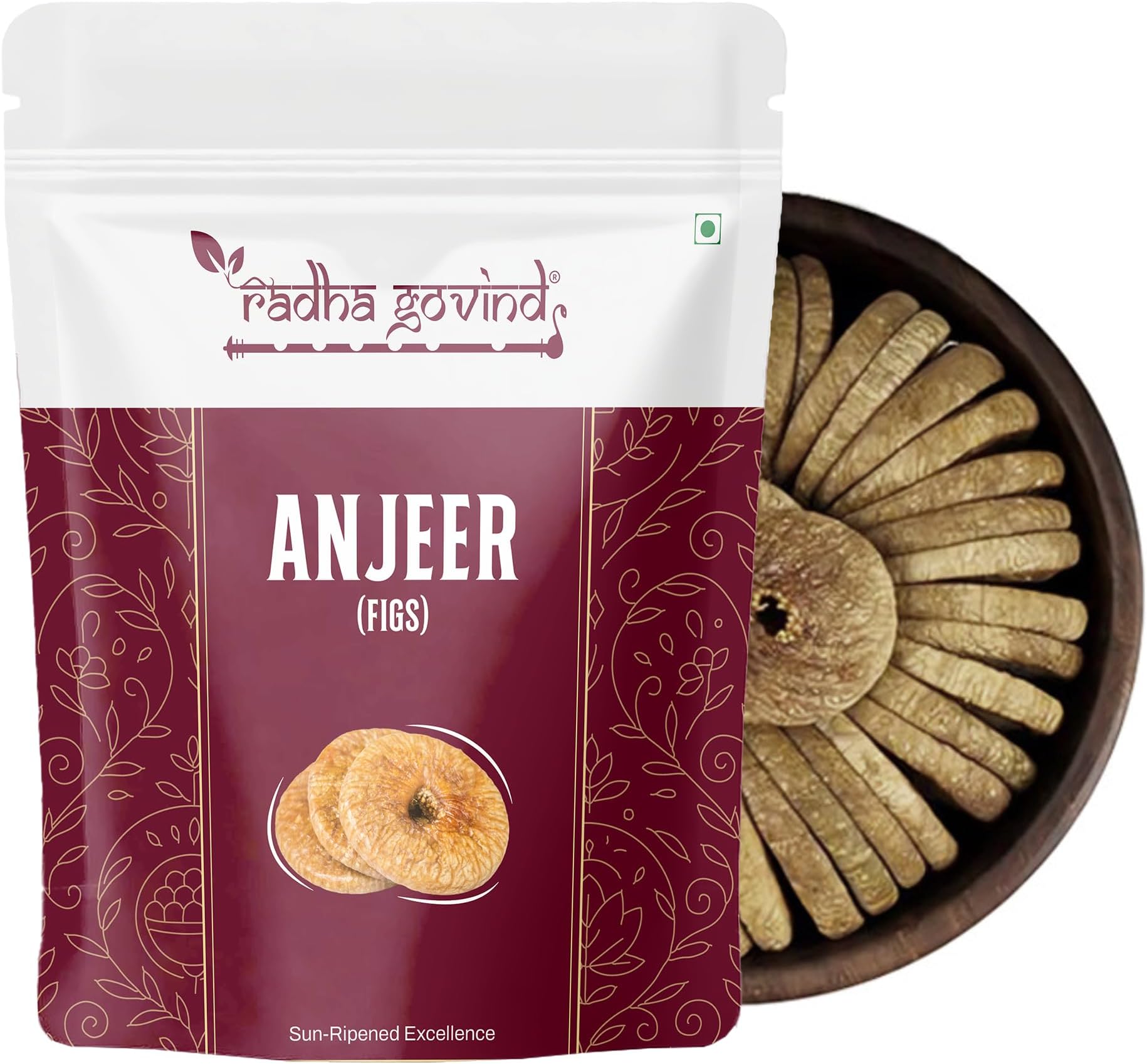 Radha Govind Afghani Anjeer Figs 900g, Premium Dried Figs Dry Fruit, Naturally Sweet Fiber Rich Anjeer for Digestion, Energy & Healthy Snacking