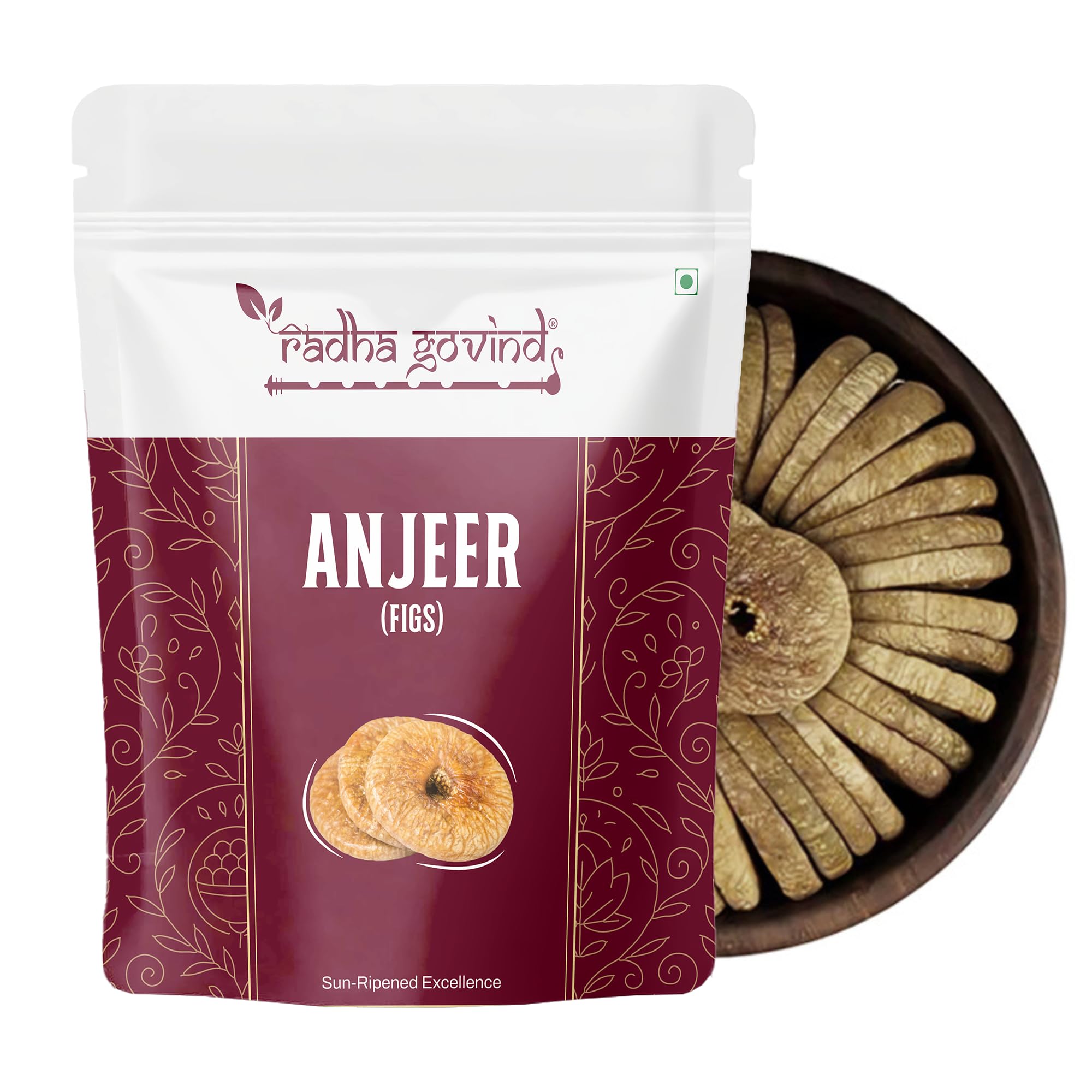 Radha Govind Jumbo Afghani Anjeer Figs 400g | Vacuum Packed Naturally Sweet, Fiber-Rich Dry Fruits for Energy, Immunity & Digestion | Fresh, Nutrient-Dense Figs for Daily Healthy Snacking