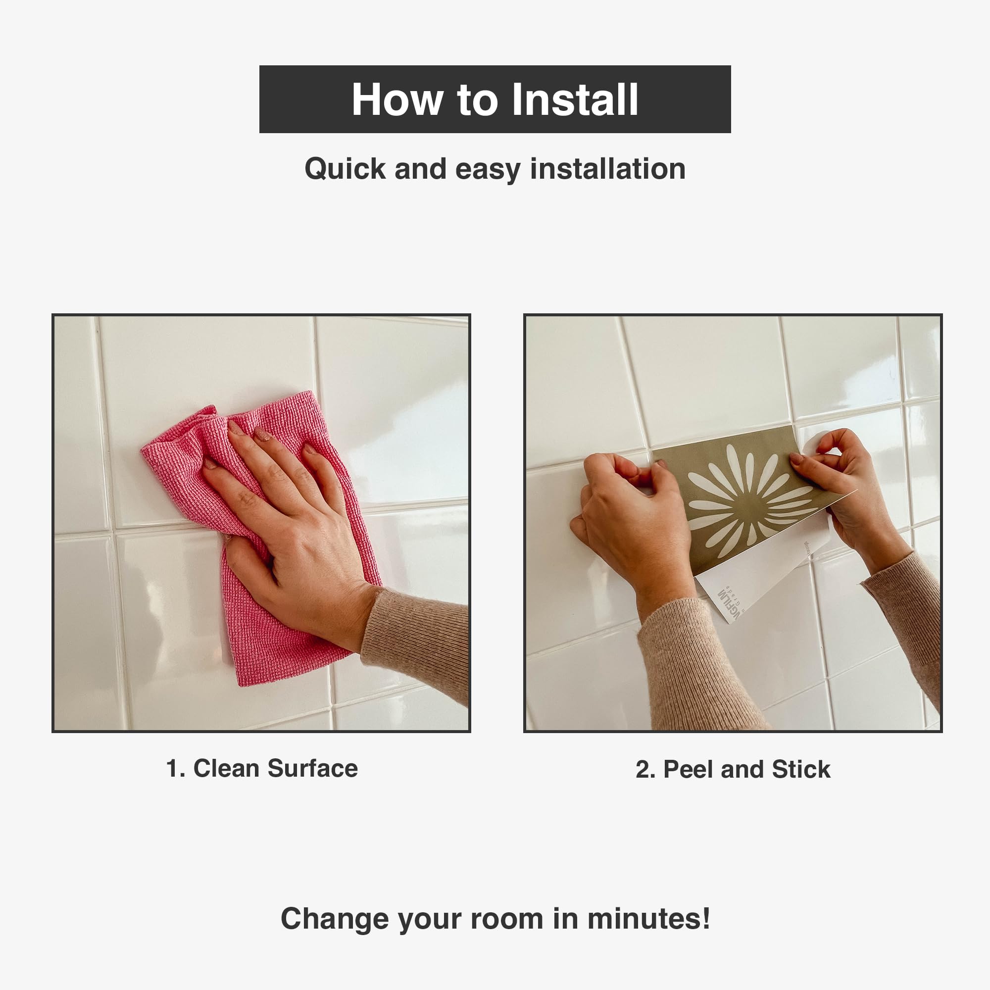 24 Stück Boho Lines Vinyl Aufkleber - Selbstklebend Für Wände & Möbel