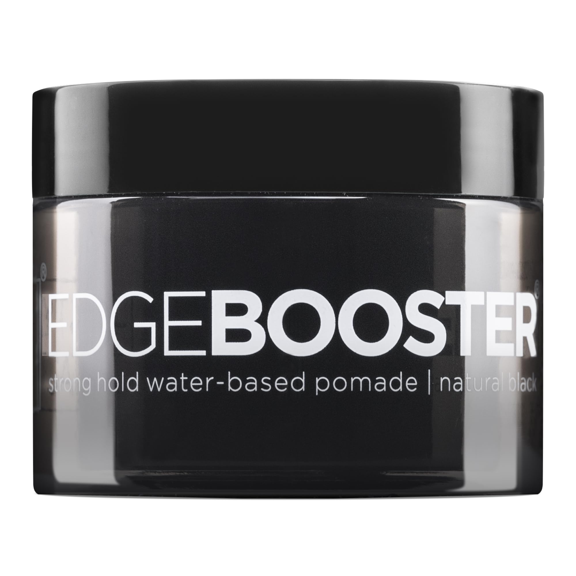 Style Factor Edge Booster HIDEOUT Water-based Pomade 3.38 Oz | Darkens Gray Hair with Strong Hold and High Shine (Natural Black)
