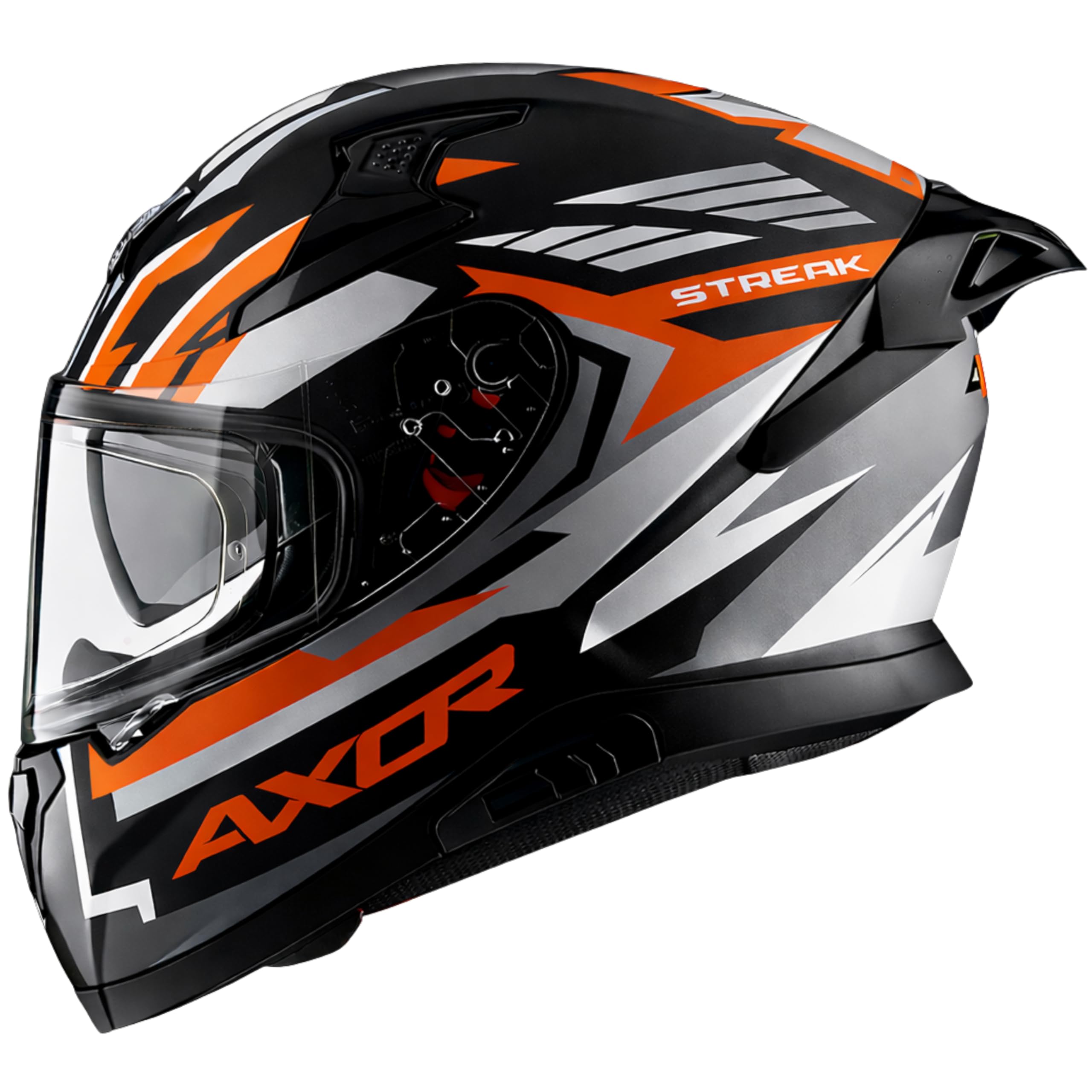 Axor Apex Streak Dull Black Orange Helmet-L
