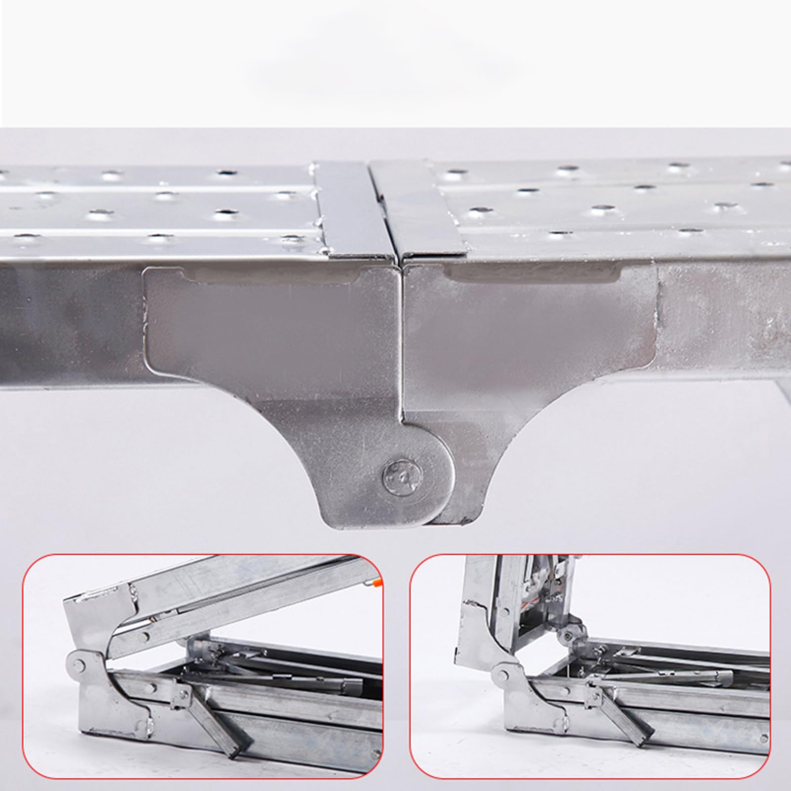 Plataforma Plegable portátil con trampilla, andamio de Acero de Altura Ajustable para Trabajos de Pintura de Paneles de Yeso, Mantenimiento del hogar y mejoras del hogar.