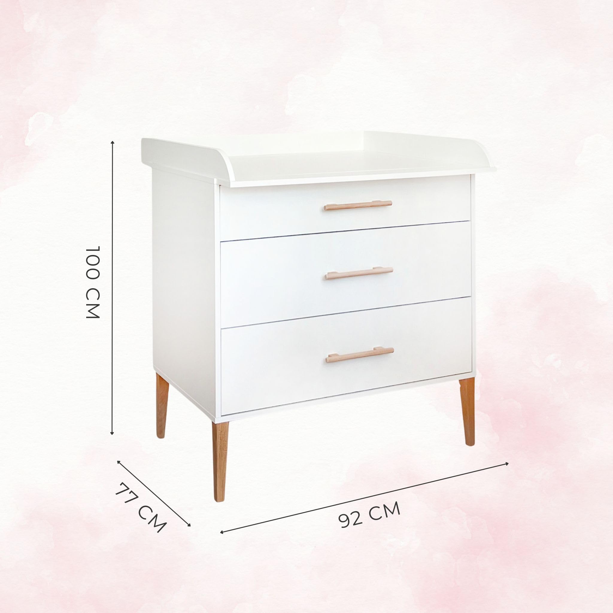ATB Table a Langer Bebe ILA - Commode Chambre Enfant - Compacte Enfant Meuble de Rangement - Commode a Langer Bebe - Réalise Chambre Bebe Complete avec Un Lit - Baby Tables à Langer - Plan à Langer