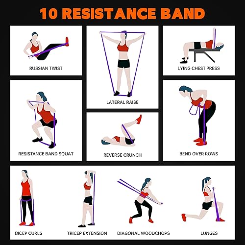 Miniatura 7 de Bandas de resistencia para entrenar, juego de bandas de entrenamiento, bandas largas de entrenamiento, bandas de ejercicio para entrenamientos en