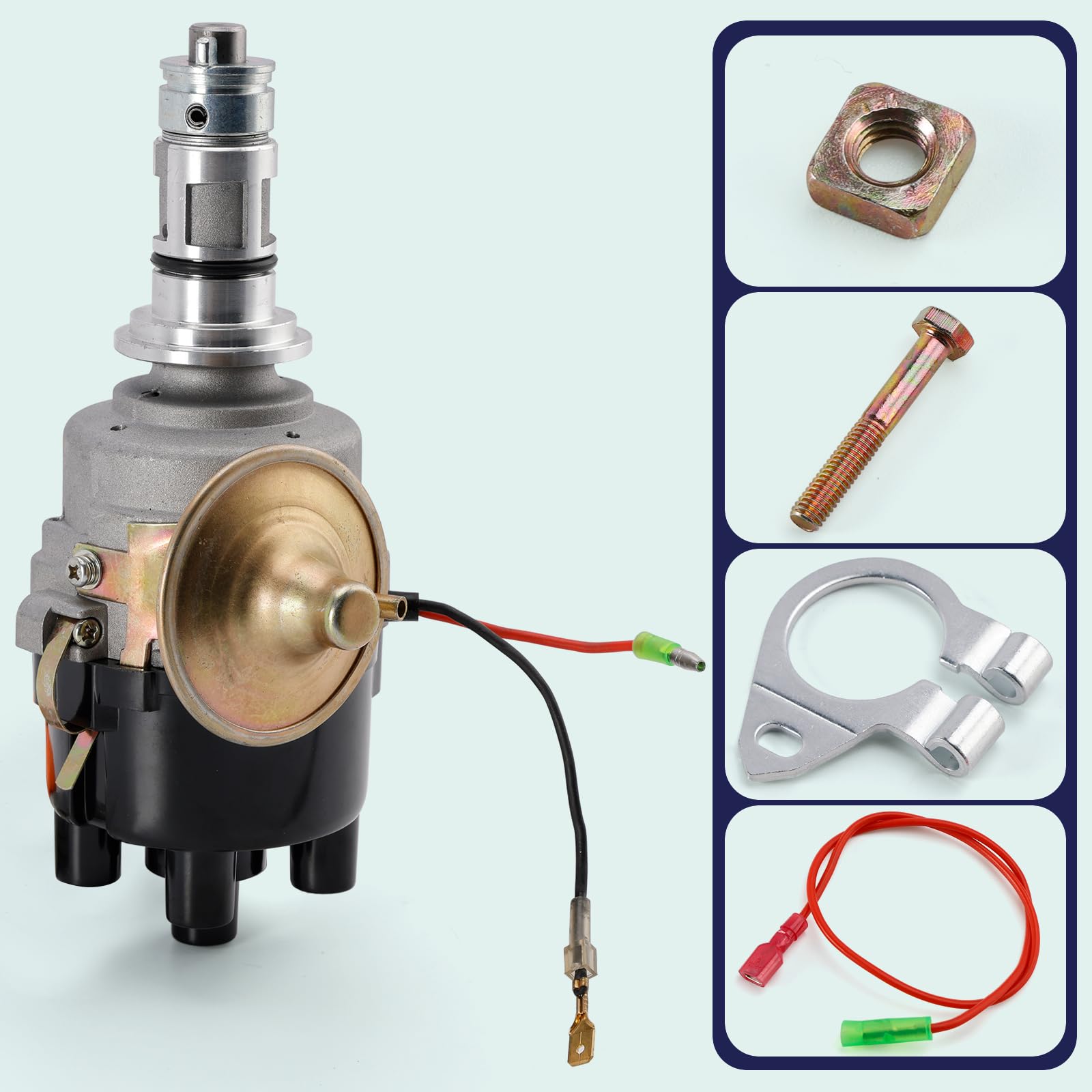 Distributore accensione Lucas 25D 45D DM2 Ignition a massa negativa con anticipo a vuoto, compatibile con Mini MGB Triumph Morris Minor MGA Auto Classiche Distributore accensione con anticipo a vuoto