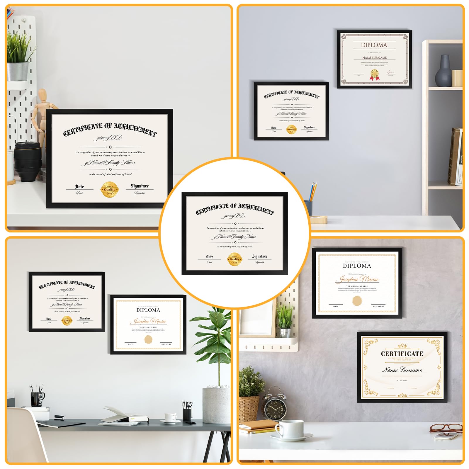 Certificate Frames - 8.5x11 Diploma Frames (5 Pack) -8 Certificate Frames - 8.5x11 Diploma Frames (5 Pack) -8