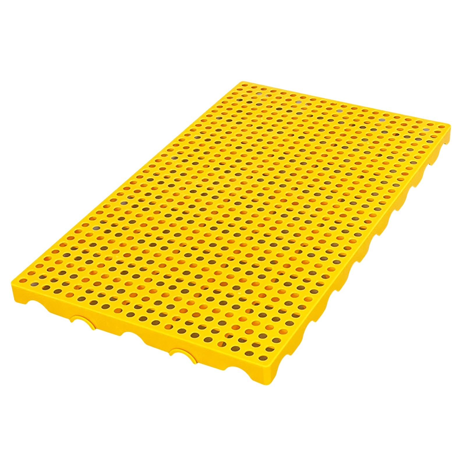 Palettes en plastique jaune très résistantes - Grille de rangement étanche - Empilable - Design ventilé - Supporte jusqu'à 907,2 kg - Idéal pour le stockage résistant à l'humidité
