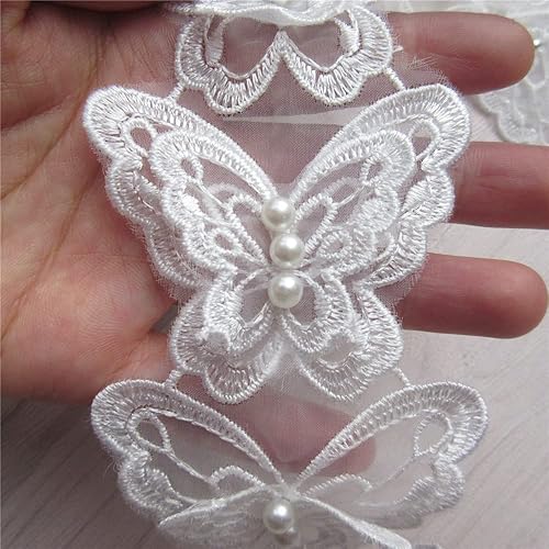 Arco de mariposa soluble de 5 yardas de organza bordada de encaje para tejer apliques de boda hechos a mano cinta de retazos suministros de costura disponible en Yaxa Costa Rica
