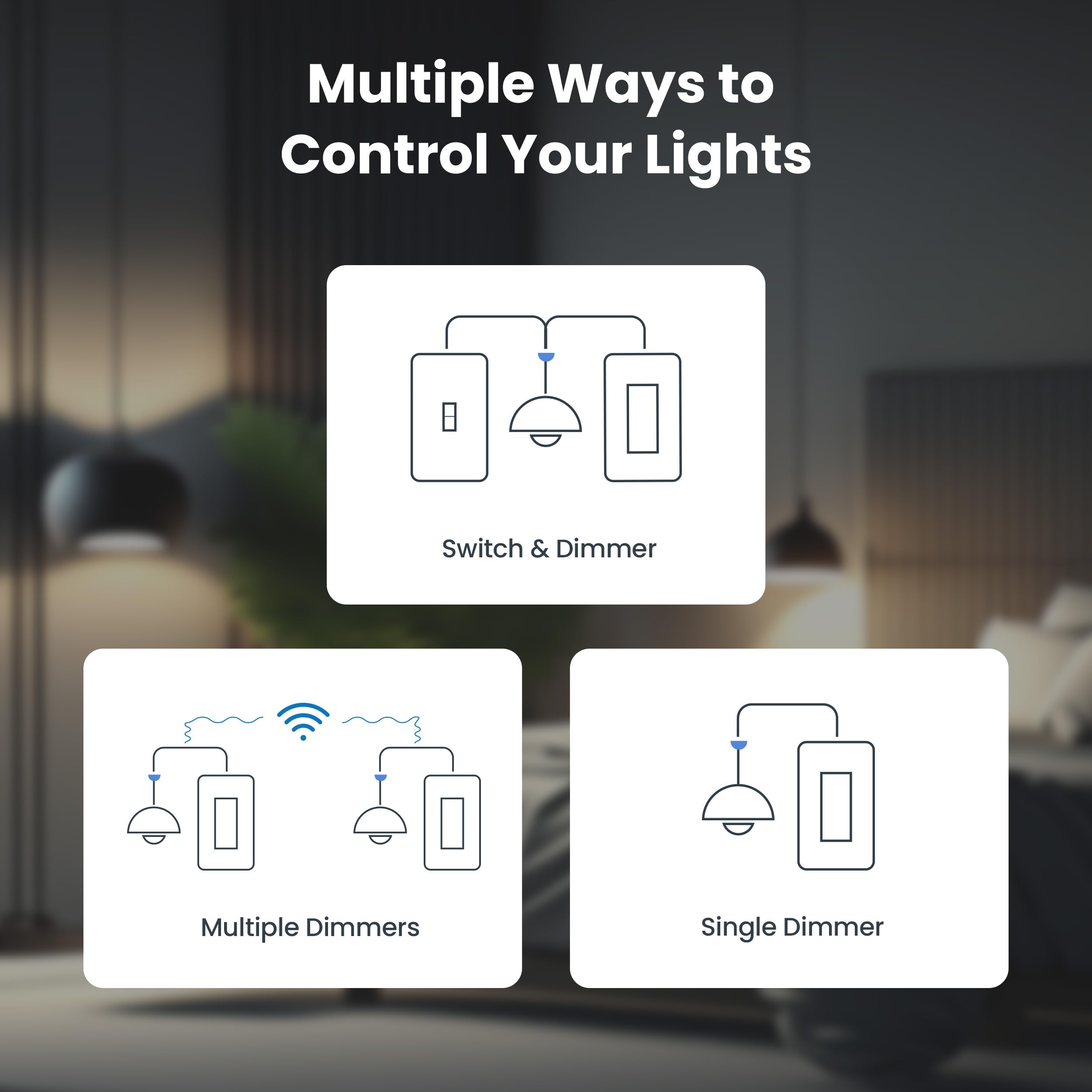 Feit Electric Smart WiFi Drehdimmer Schalter, einpolig/3-Wege/4-Wege, funktioniert mit Alexa & Google Assistant, TRIAC Dimmen, EZ Bluetooth Pairing, App-Steuerung, Neutraldraht erforderlich, DIM
