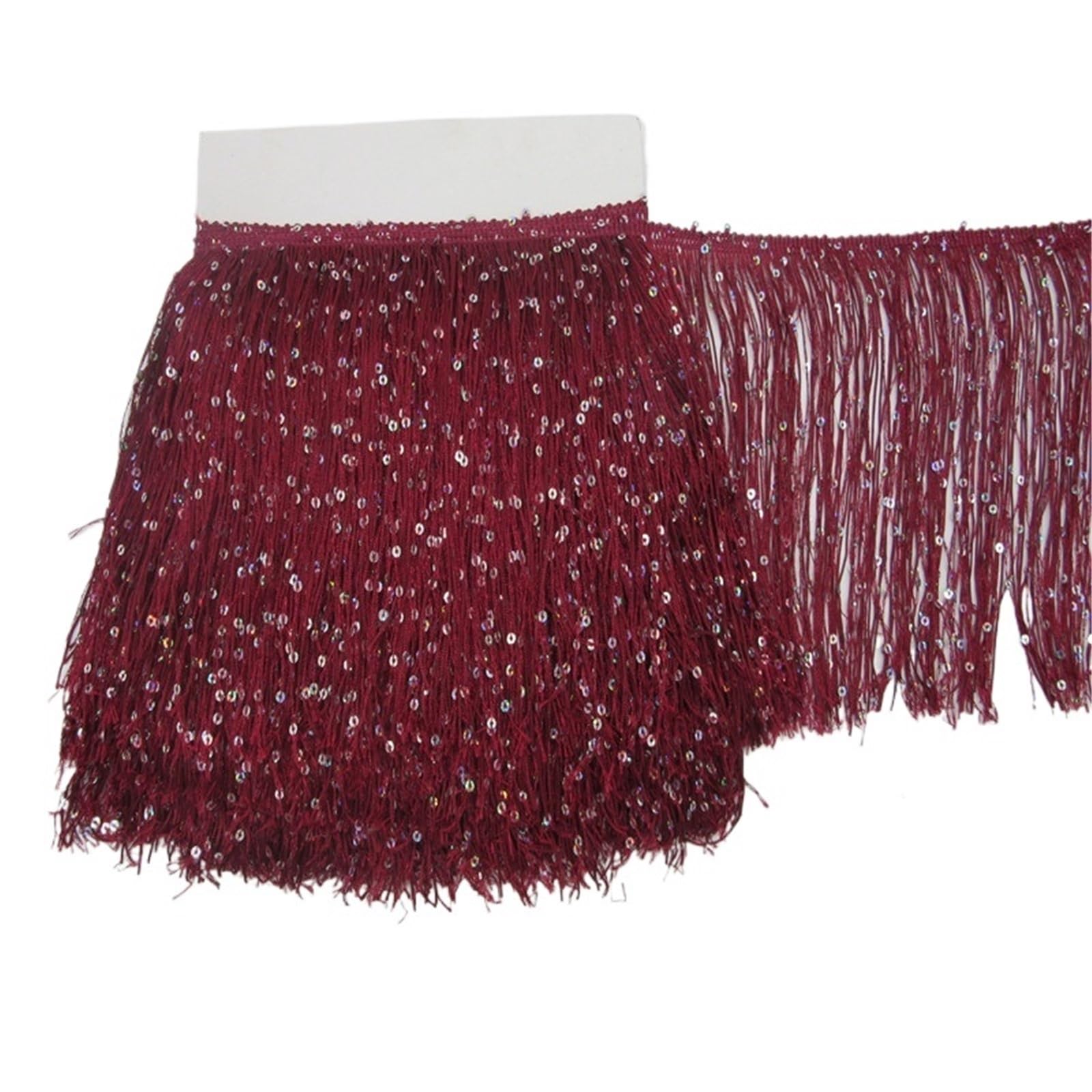 Tassel Fringe Trim 1 Yard 20CM Long Polyester Sequins Tassel Fringe Lace Trim Ribbon Sew Latin Dress Stage Garment Curtain Accessories(Color1)