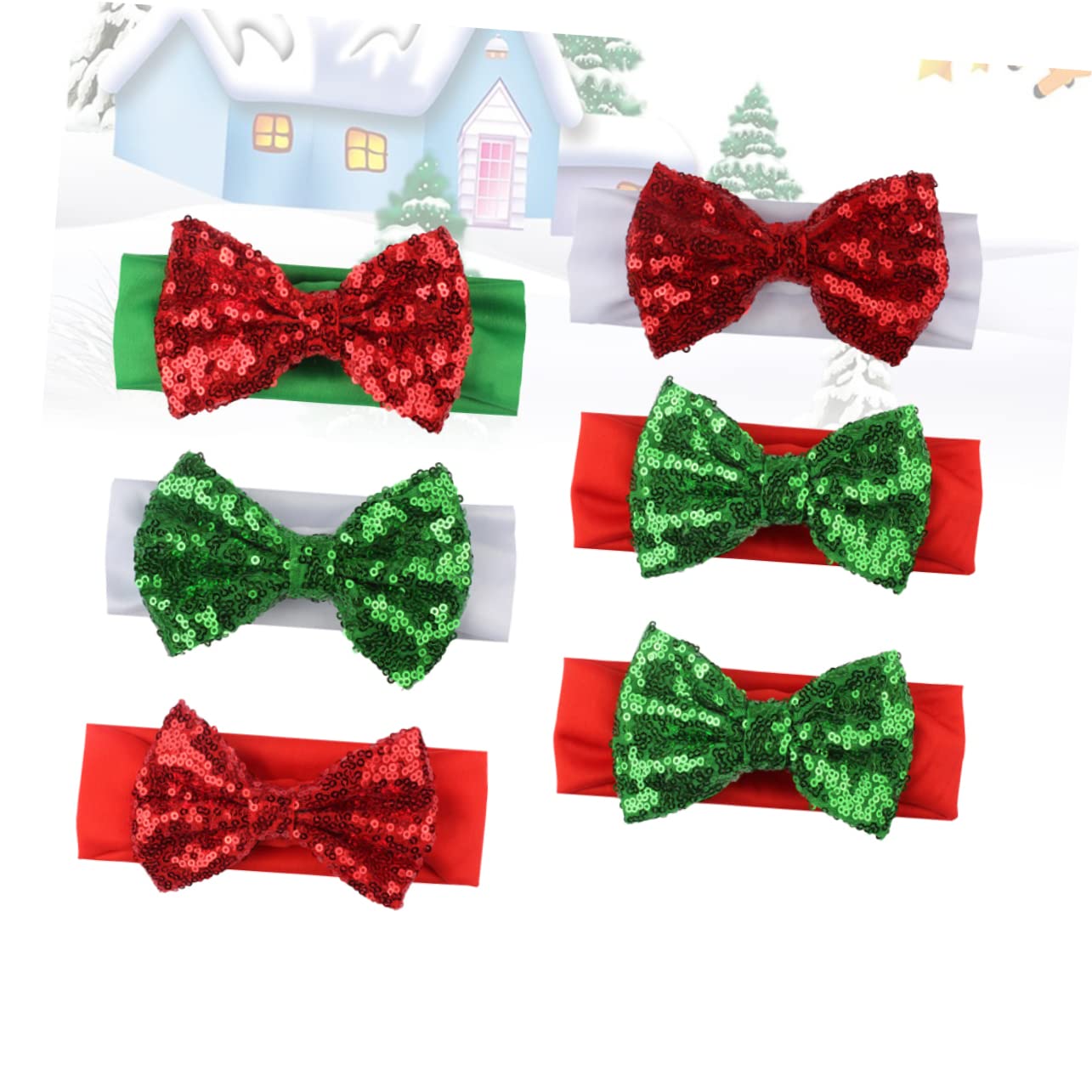 18 Piezas Diademas Elásticas con Lazo para Accesorios de Reutilizable Cómodos y Elegantes para Peinados de Navidad Color Aleatorio