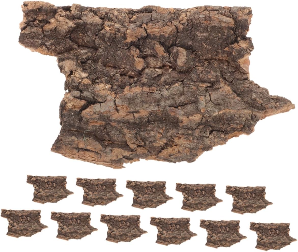 Kisangel 12pcs Natural Reptile Terrarium Bark Decor Climbing Platform for Lizards and Reptiles Realistic Tree Bark Background Small Habitat and Pet Enrichment