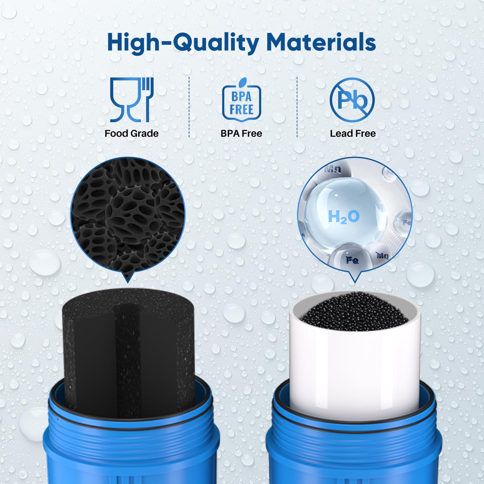PUREPLUS Kit combinato di cartucce filtro dell'acqua a 2 stadi per tutta la casa, 11,4 x 25,4 cm, con blocco di carbone attivo e filtro per ridurre il ferro, kit di ricambio per filtraggio dell'acqua