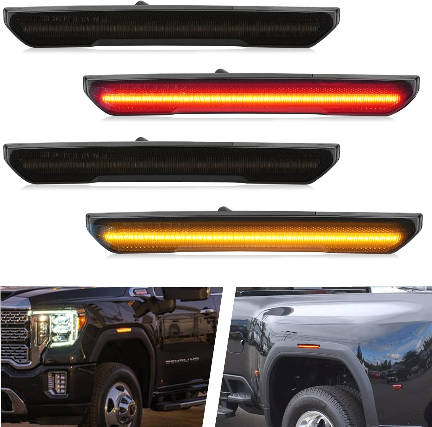 DLumina LED Side Marker Lights Assembly Smoked Lens for