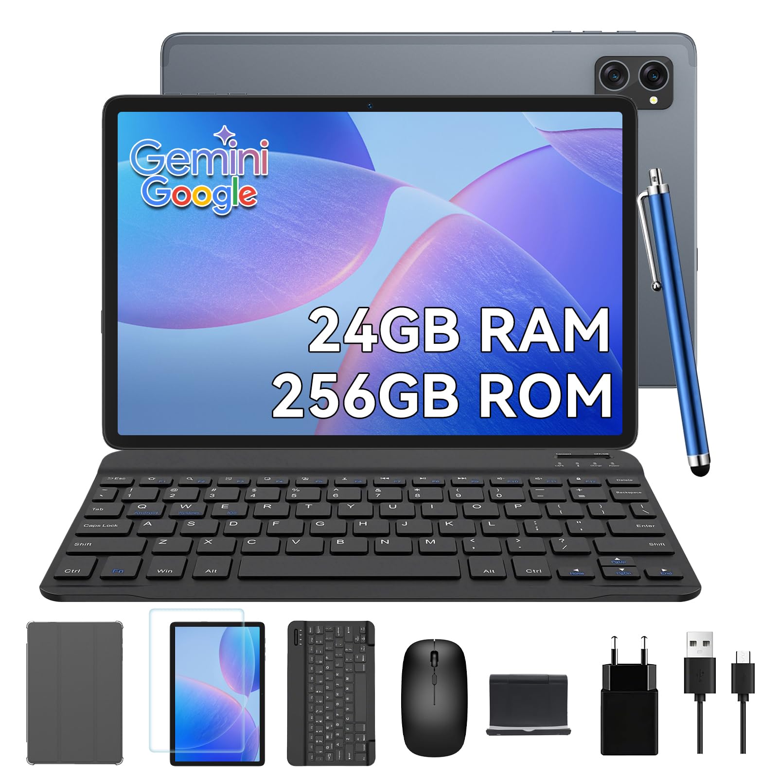 【新品未開封】Android15 256GB TABWEE T20 TABWEE T20 Tablet with Keyboard, 10-inch Android 15 Tablet
