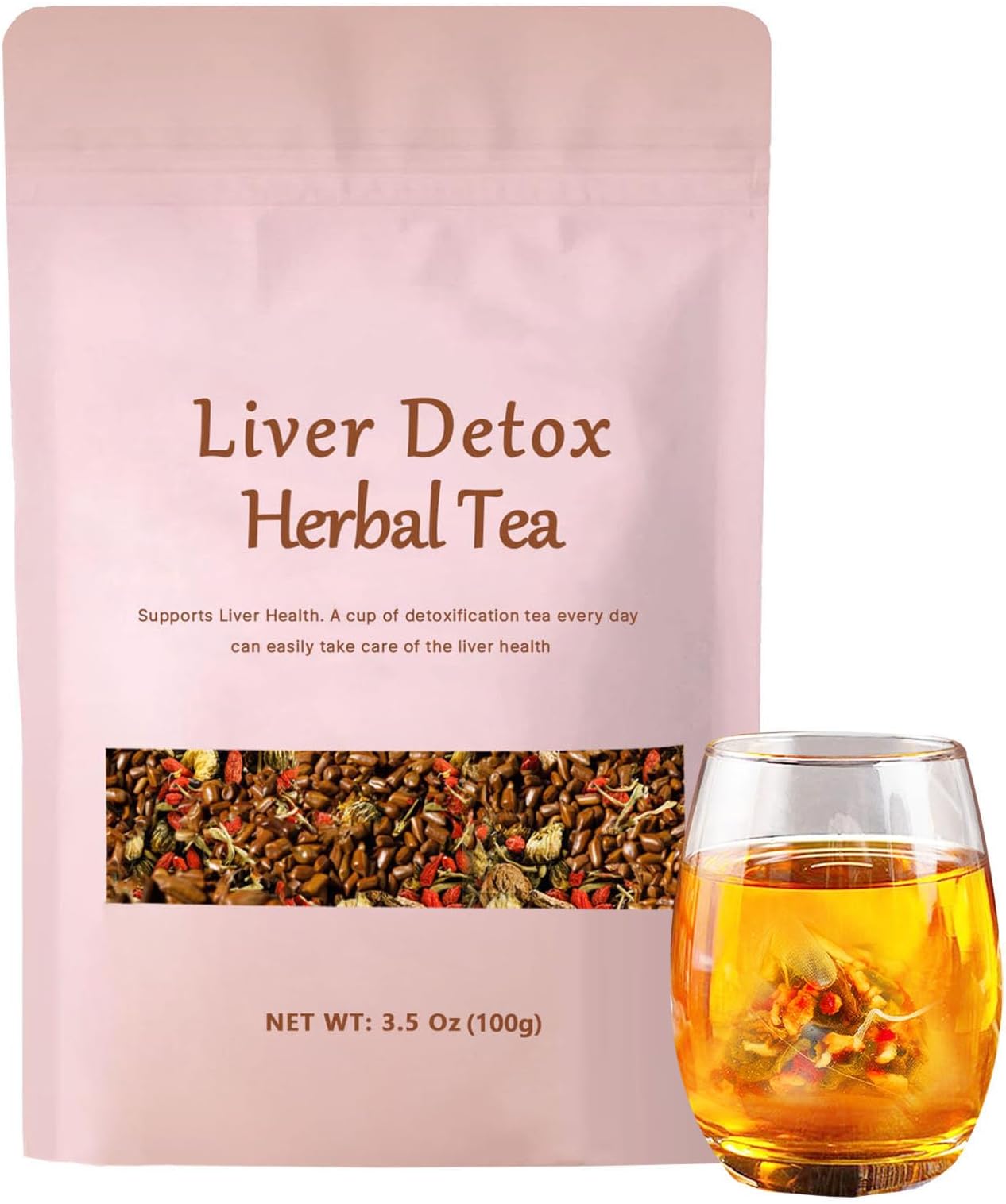 Liver Detox Herbal Tea, Liver Detox Tea Organic, Dandelion Chrysanthemum Cassia Seed Goji Berry Tea, Milk Thistle, Chinese Kidney & Liver Health Tea Bags - 8 Ingredients Natural Blend Formula (1)