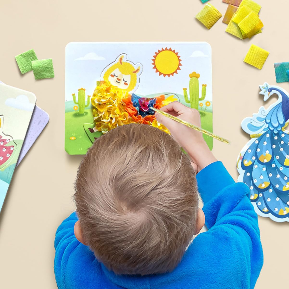 VILLFUL Kit di Pittura a Punzone Creativo DIY per Ragazzo Ragazza | Tessuto, Cotone Perlato e Plastica, Leggero e Pratico, per Lavoretti Manuali e Uso Semplice