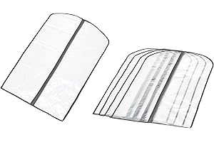 Amazon Basics Zippered Peva Garment Storage Bag, 5-Pack, White