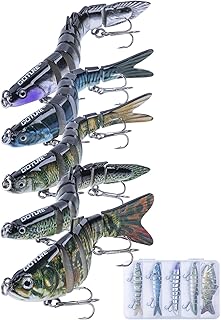 Goture ジョイントルアー ルアー スローシンキング 5個セット 10.7g/18.5g 10cm 本物そっくり 多関節デザイン リアルな水泳アクション 海釣り 川釣り バス釣り トリプルフック付き ロックフィッシュ クロソイ トラウト シーバス ヒラメ バス 青物 海水 淡水適用